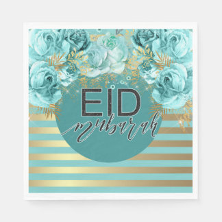 Servilleta De Papel Napkin floral Verde azulado Eid