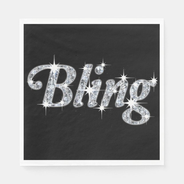 Servilleta De Papel Napkin Luncheon Con Desig Faux Diamond Bling (Anverso)