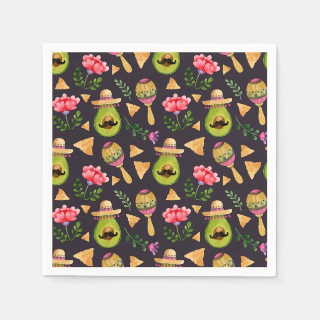 Servilleta De Papel Napkin mexicano de papel picante de Fiesta (Anverso)