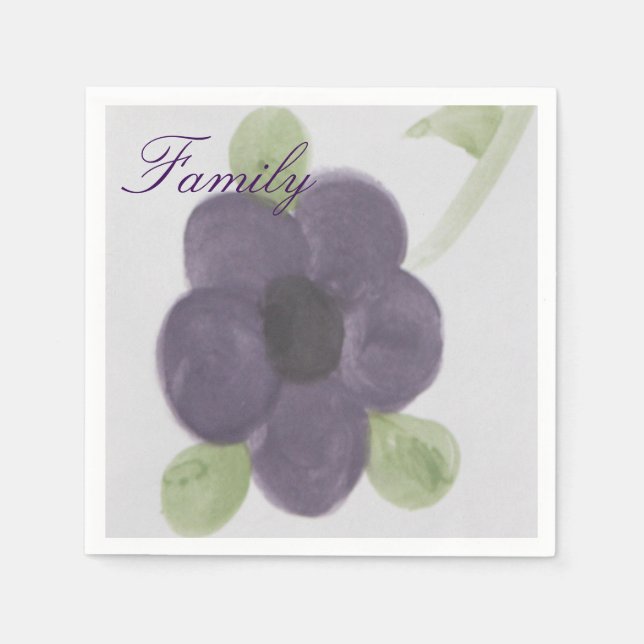 Servilleta De Papel Napkin morado floral (Anverso)