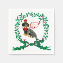Napkin, Navidades de Dachshund con cable de Gulliv