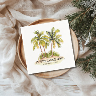 Servilleta De Papel Napkin Navidades de palmeras tropicales