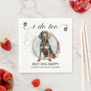 Servilleta De Papel Napkin negro y moreno con foto de perros