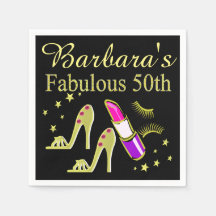 NAPKIN, PARTIDO DE CUMPLEAÑOS PERSONALIZADO 50 Y F