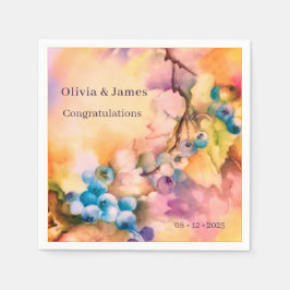 Servilleta De Papel Napkin personalizada Blueberry — Nombres, evento