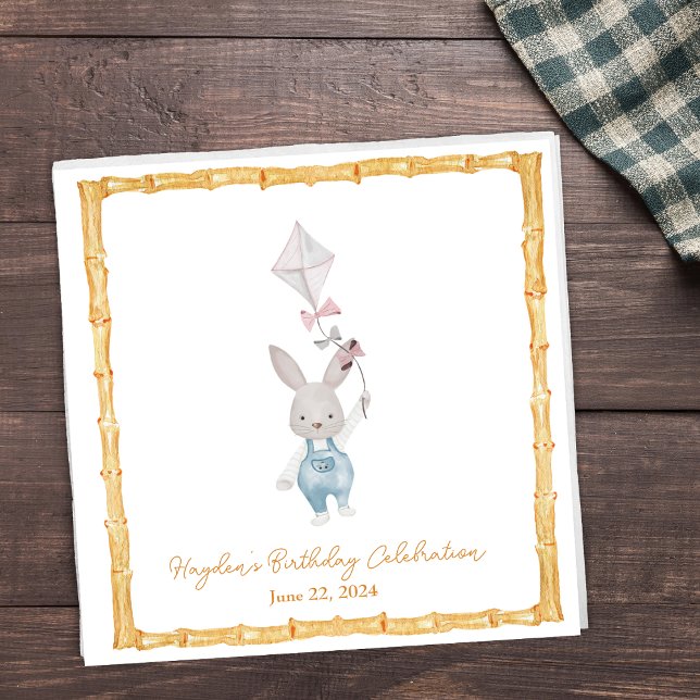 Servilleta De Papel Napkin personalizada de Bamboo Frame Bunny (Subido por el creador)