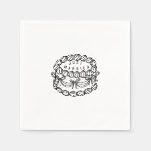 Servilleta De Papel Napkin personalizado - Acabo De Casar - Pastel de