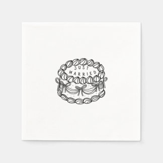 Servilleta De Papel Napkin personalizado - Acabo De Casar - Pastel de