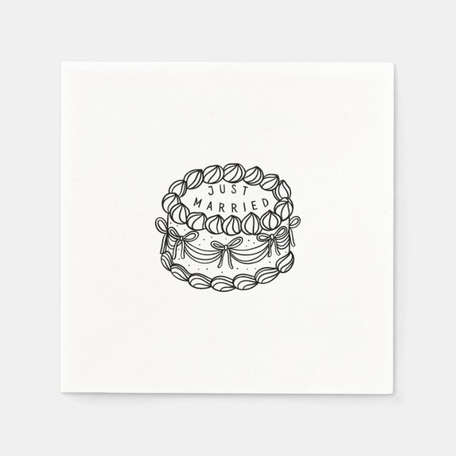 Servilleta De Papel Napkin personalizado - Acabo De Casar - Pastel de  (Anverso)