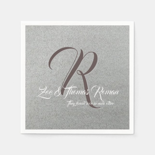 Servilleta De Papel Napkin personalizado de familia monogramada (Anverso)