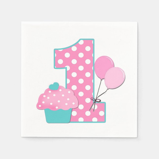 Servilleta De Papel Napkin/primer cumpleaños (Anverso)