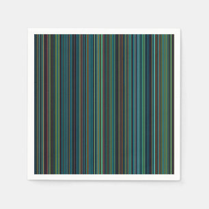 Servilleta De Papel Napkin retro aqua azul franja verde