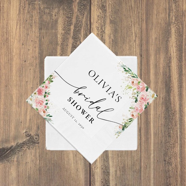 Servilleta De Papel Napkin Rubor Rosa Gold Bridal Shower (Subido por el creador)