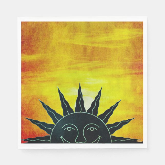 Servilleta De Papel Napkin sonriente de papel solar (Anverso)