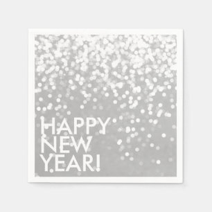 Servilleta De Papel Napkin - Sparkling Happy Año Nuevo Silver