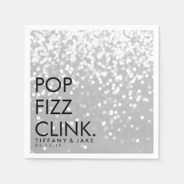 Servilleta De Papel Napkin - Sparkling Pop Fizz Clink Silver