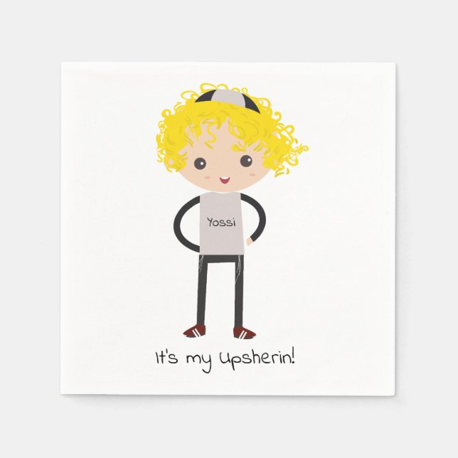 Servilleta De Papel Napkin Upsherin personalizado (Anverso)