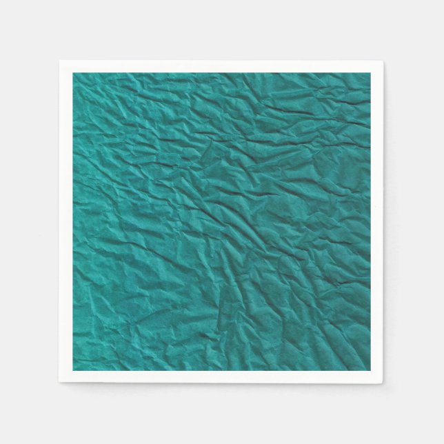 Servilleta De Papel Napkin verde con un diseño arrugado (Anverso)