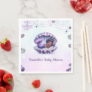 Servilleta De Papel Napkins Afro Mermaid Baby Shower