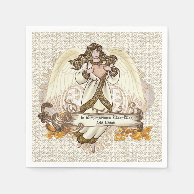 Servilleta De Papel Napkins Angel Memorial (Anverso)