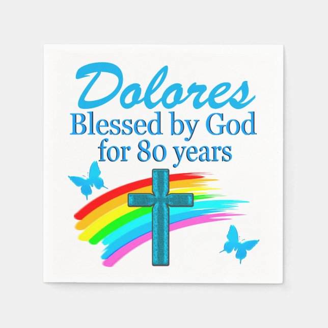 Servilleta De Papel NAPKINS AZULES DE bonito PERSONALIZADOS 80 CUMPLEA (Anverso)