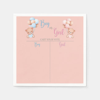 Servilleta De Papel napkins baby girl or baby boy game