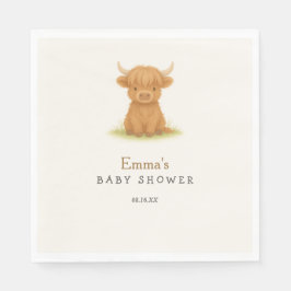 Servilleta De Papel Napkins Baby Shower de la vaca Highland