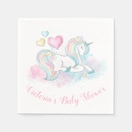 Servilleta De Papel Napkins Baby Shower de Unicorn