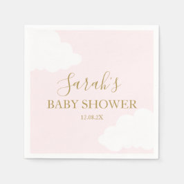 Servilleta De Papel Napkins Baby Shower en la nube rosa