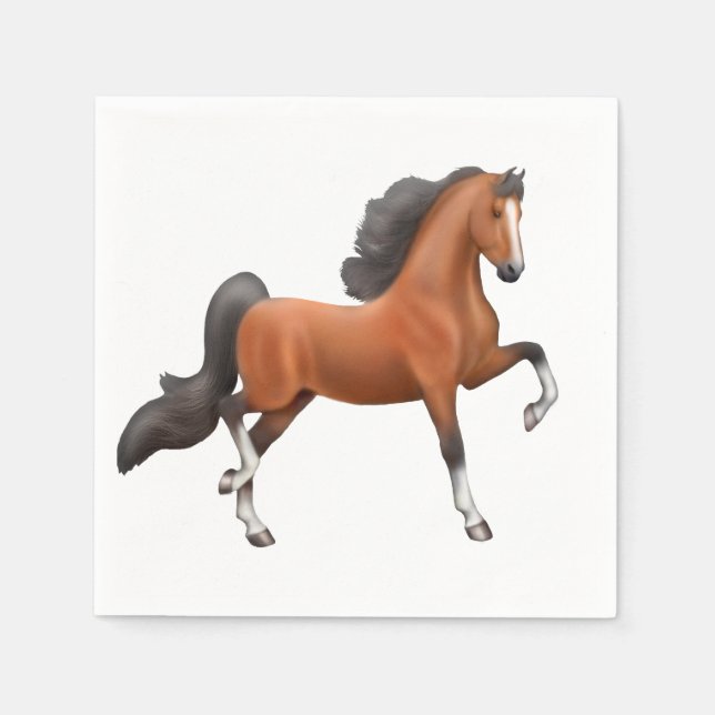 Servilleta De Papel Napkins Bay American Saddlebred Horse (Anverso)