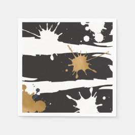 Servilleta De Papel Napkins Black and Gold