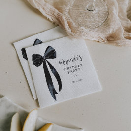 Servilleta De Papel Napkins Black Bow Birday Party