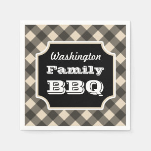Servilleta De Papel Napkins Black Gingham personalizado