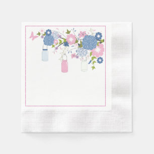 Servilleta De Papel Napkins Blue and Pink Mason Jar