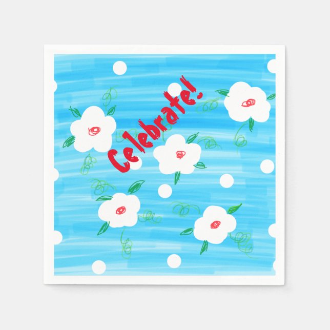 Servilleta De Papel Napkins Blue Celebration (Anverso)