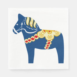Servilleta De Papel Napkins Blue Dala Horse Paper