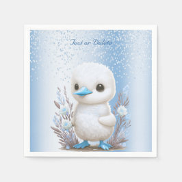 Servilleta De Papel Napkins Blue Floral de pato blanco