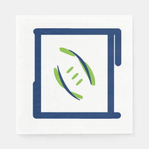 Servilleta De Papel Napkins Blue & Green Luuncheon