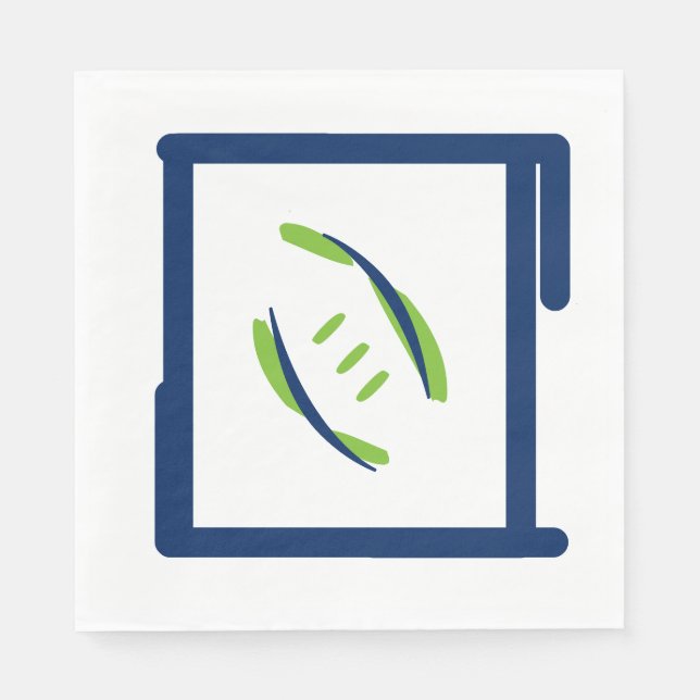 Servilleta De Papel Napkins Blue & Green Luuncheon (Anverso)