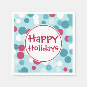 Servilleta De Papel Napkins Blue Happy Holidays