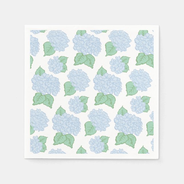 Servilleta De Papel Napkins Blue Hydrangea Paper (Anverso)