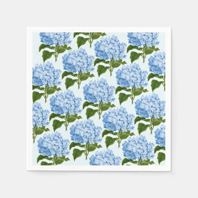 Servilleta De Papel Napkins Blue Hydrangea Paper (Anverso)