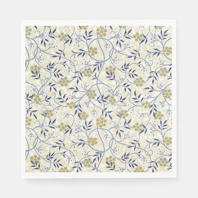 Servilleta De Papel Napkins Blue Jasmine Paper (Anverso)