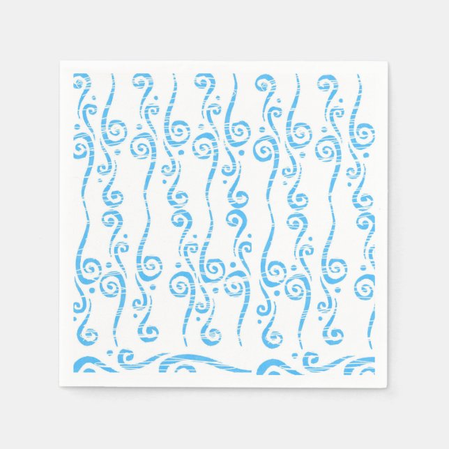 Servilleta De Papel Napkins Blue Swirls (Anverso)