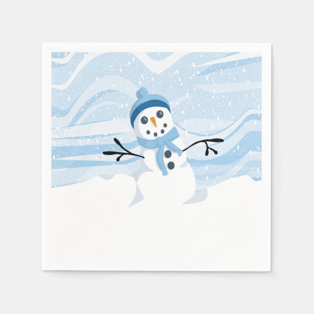 Servilleta De Papel Napkins Bluesy Snowman (Anverso)