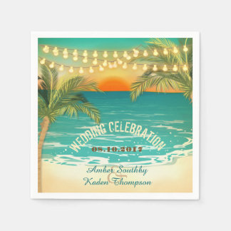 Servilleta De Papel Napkins Boda Beach Sunset