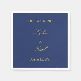 Servilleta De Papel Napkins Boda beige dorado azul marino