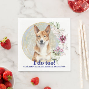 Servilleta De Papel Napkins Boda canaense de perro con foto