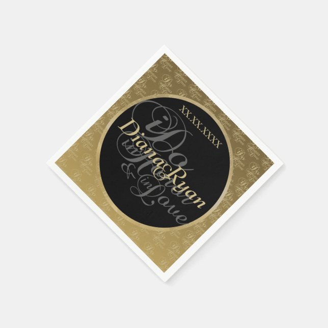 Servilleta De Papel Napkins boda Champagne (Borde)