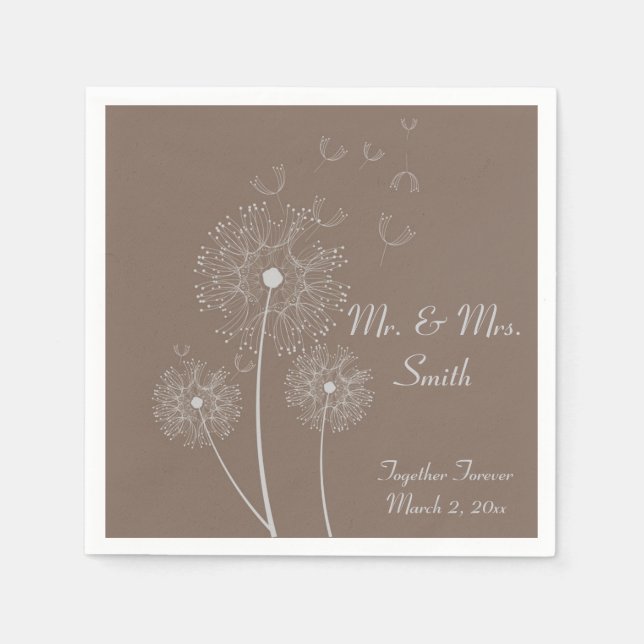 Servilleta De Papel Napkins Boda Dandelion (Anverso)